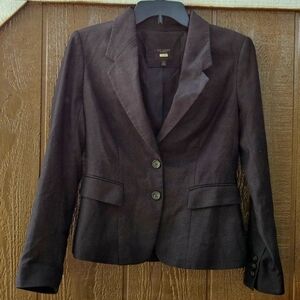The Limited Chocolate Brown Size 0 button blazer Classic Structured Business